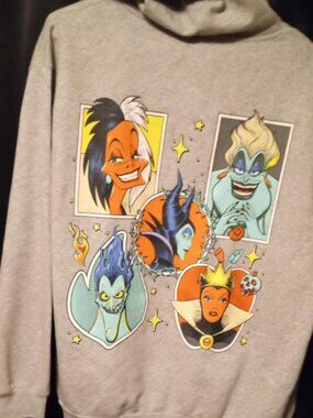 Disney Villains Gray Graphic Hoodie child's 16-18 XL